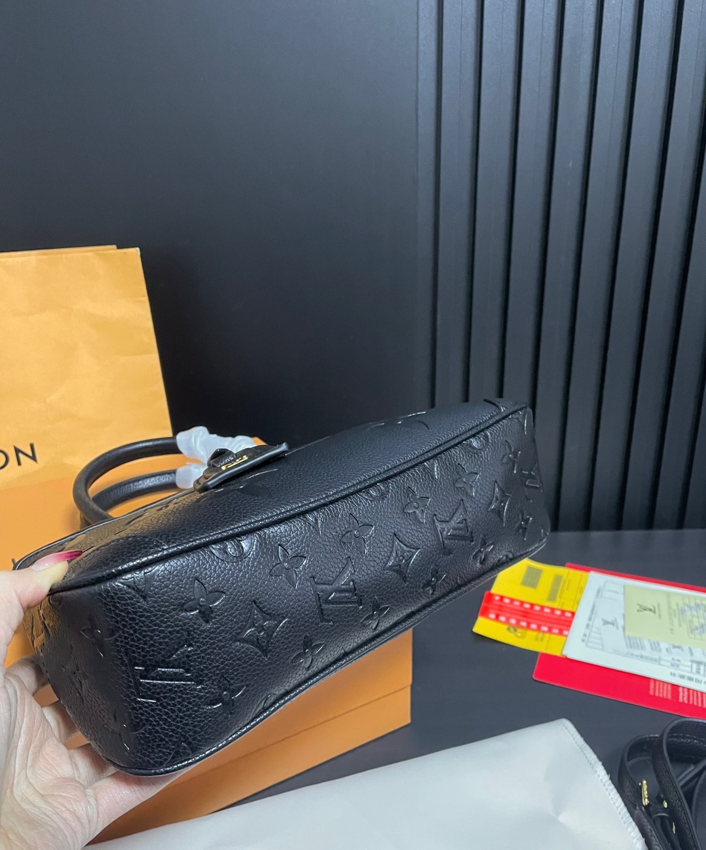 LV TRIANON PM MONOGRAM EMPREINTE BLACK 28CM M46488