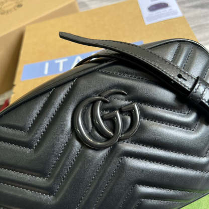 gg Marmont Matelasse Shoulder Bag Black For Women, Women’s Bags 9.5in/24cm gg