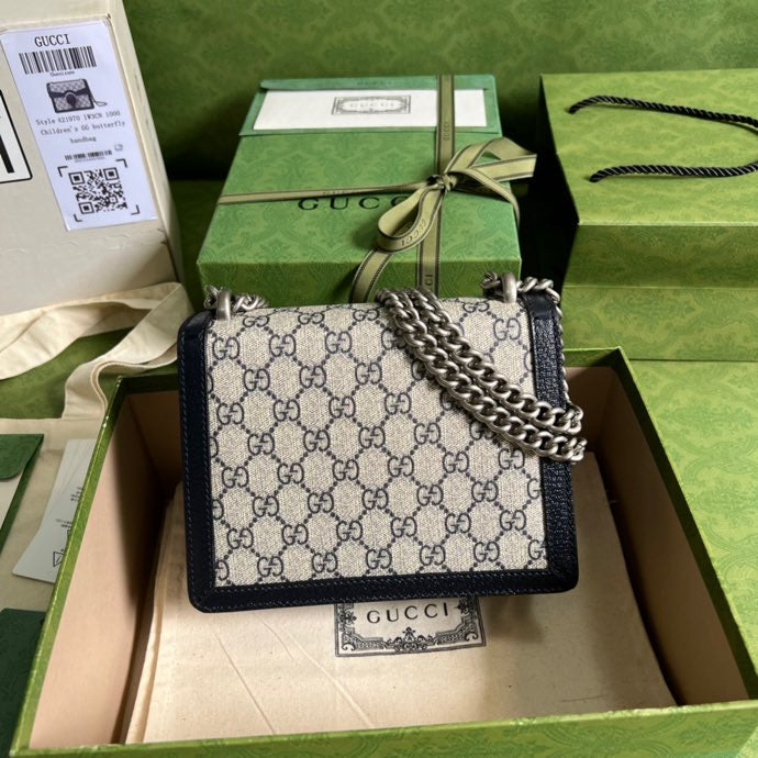gg Dionysus Mini Bag Beige And Blue gg Supreme Canvas For Women 7.5in/20cm