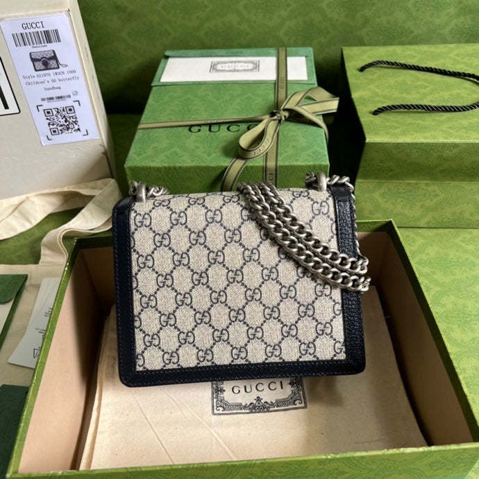 gg Dionysus Mini Bag Beige And Blue gg Supreme Canvas For Women 7.5in/20cm