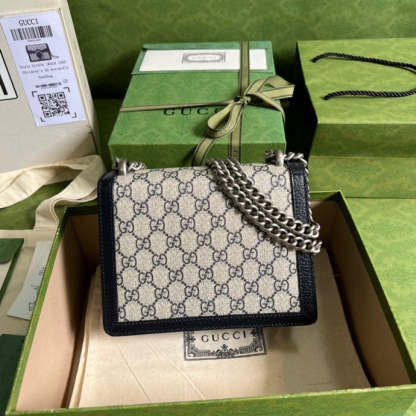 gg Dionysus Mini Bag Beige And Blue gg Supreme Canvas For Women 7.5in/20cm