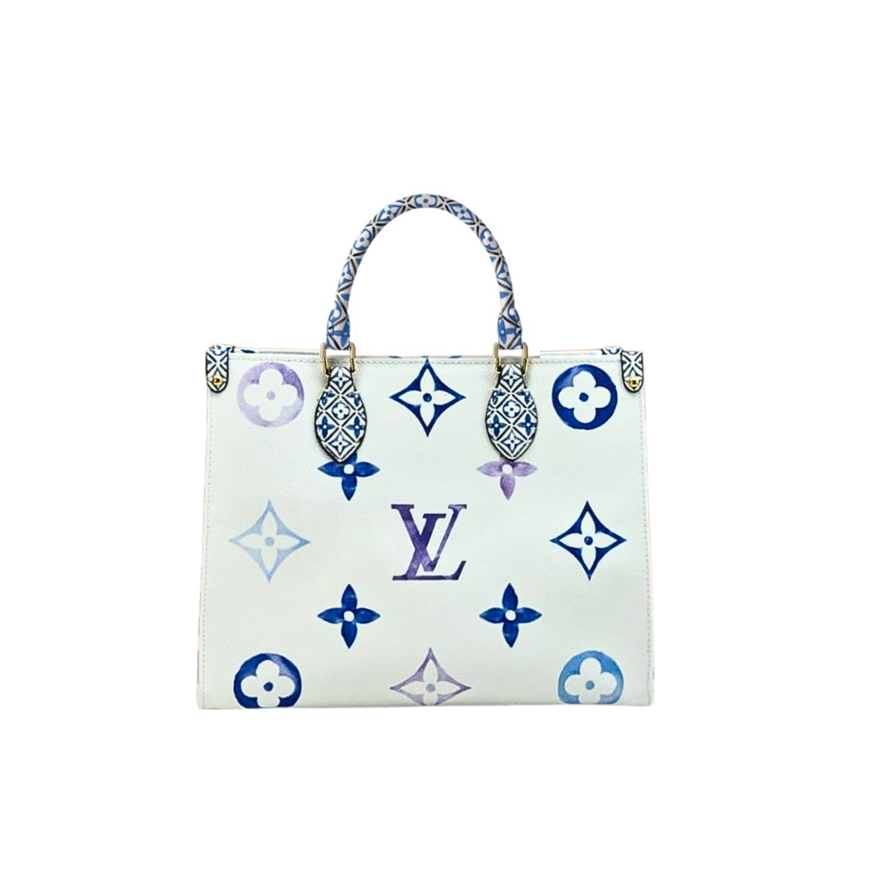 LV BY THE POOL ON THE GO PM TOTE BAG BLUE 34CM