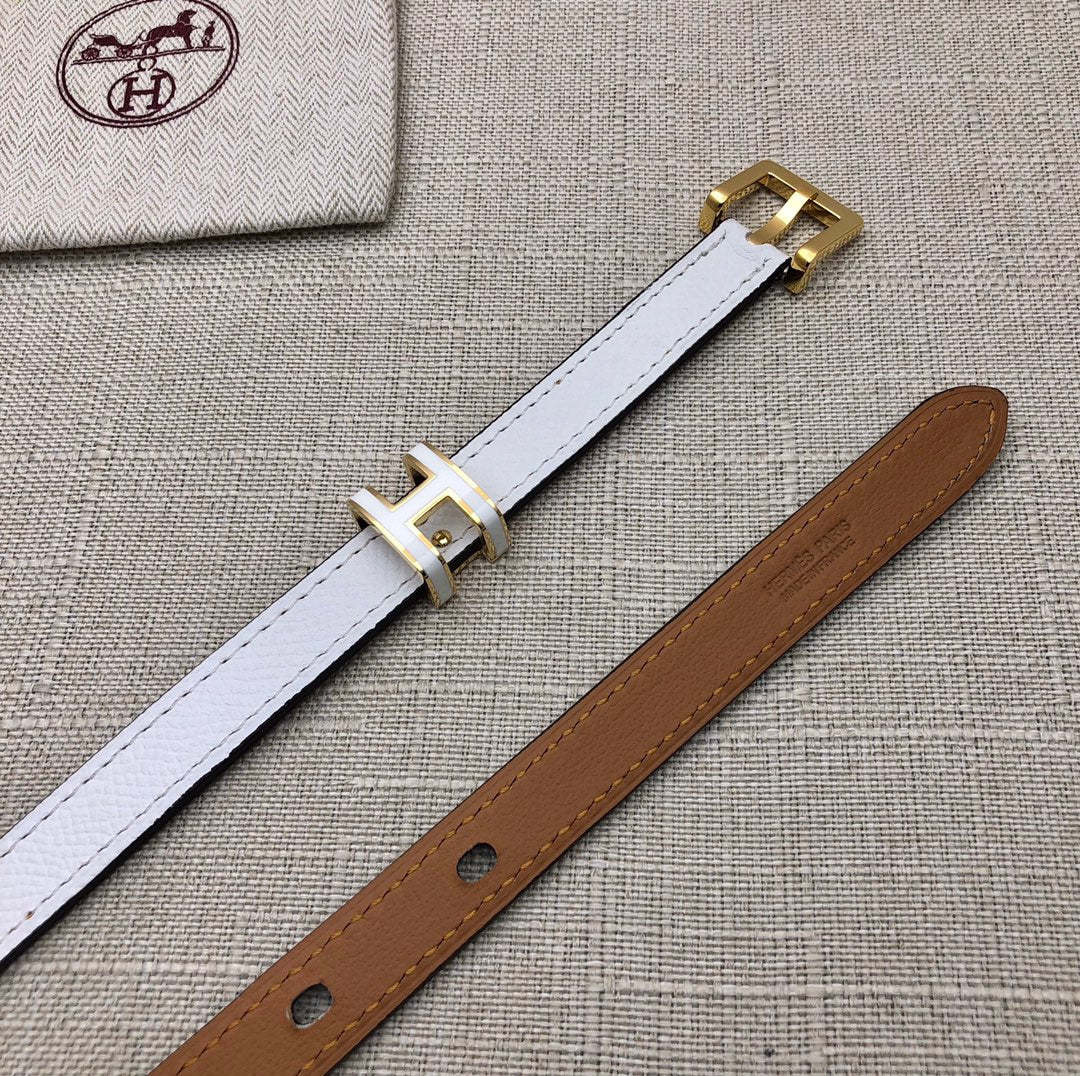 HM LEATHER  BELTS POP H WHITE 15MM