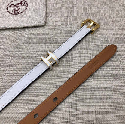 HM LEATHER  BELTS POP H WHITE 15MM