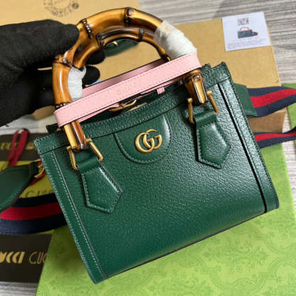 gg Diana Mini Tote Bag Green For Women, Women&#8217;s Bags 7.9in/20cm gg ‎702732 U3ZDT 3670