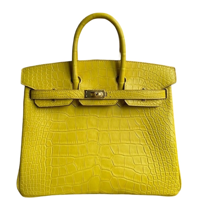 HM BIRKIN ALLIGATOR MATTE M9 MARIGOLD YELLOW GOLD HARDWARE 25CM