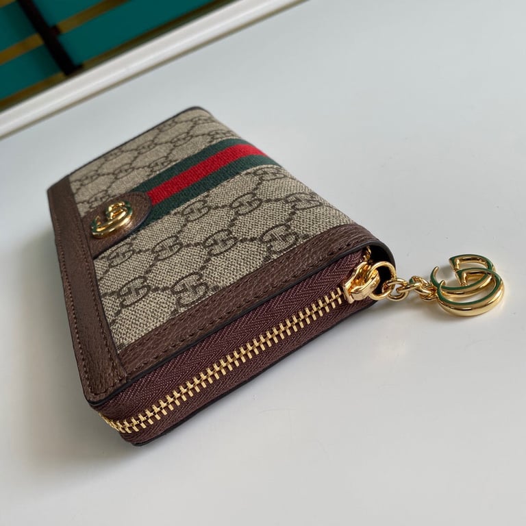 GG OPHIDIA ZIP AROUND WALLET 19.5CM BROWN 523154 96IWG 8745