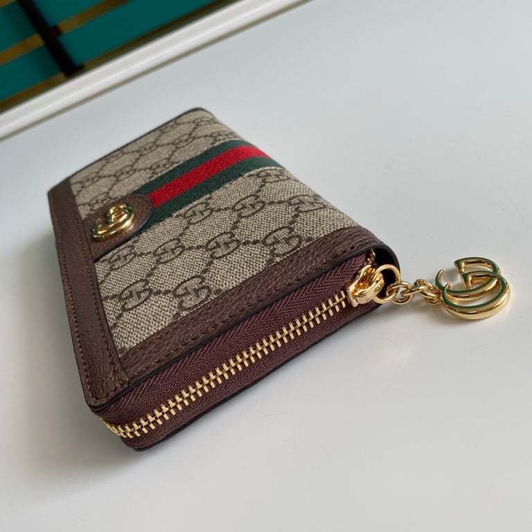 GG OPHIDIA ZIP AROUND WALLET 19.5CM BROWN 523154 96IWG 8745