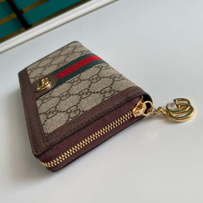 GG OPHIDIA ZIP AROUND WALLET 19.5CM BROWN 523154 96IWG 8745