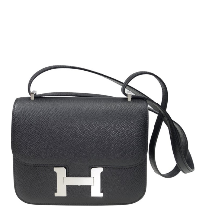 HM 18CM CONSTANCE EPSOM CK89 BLACK SILVER HARDWARE