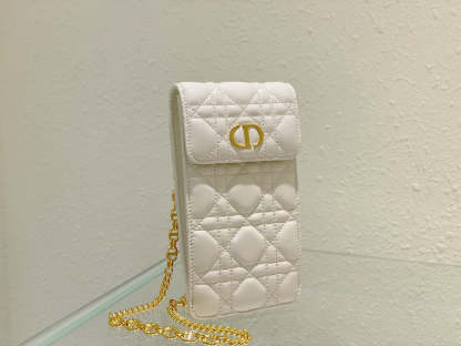 DI Caro Phone Holder With Chain White, For Women, Women’s Handbags 7.5in/18.5cm CD