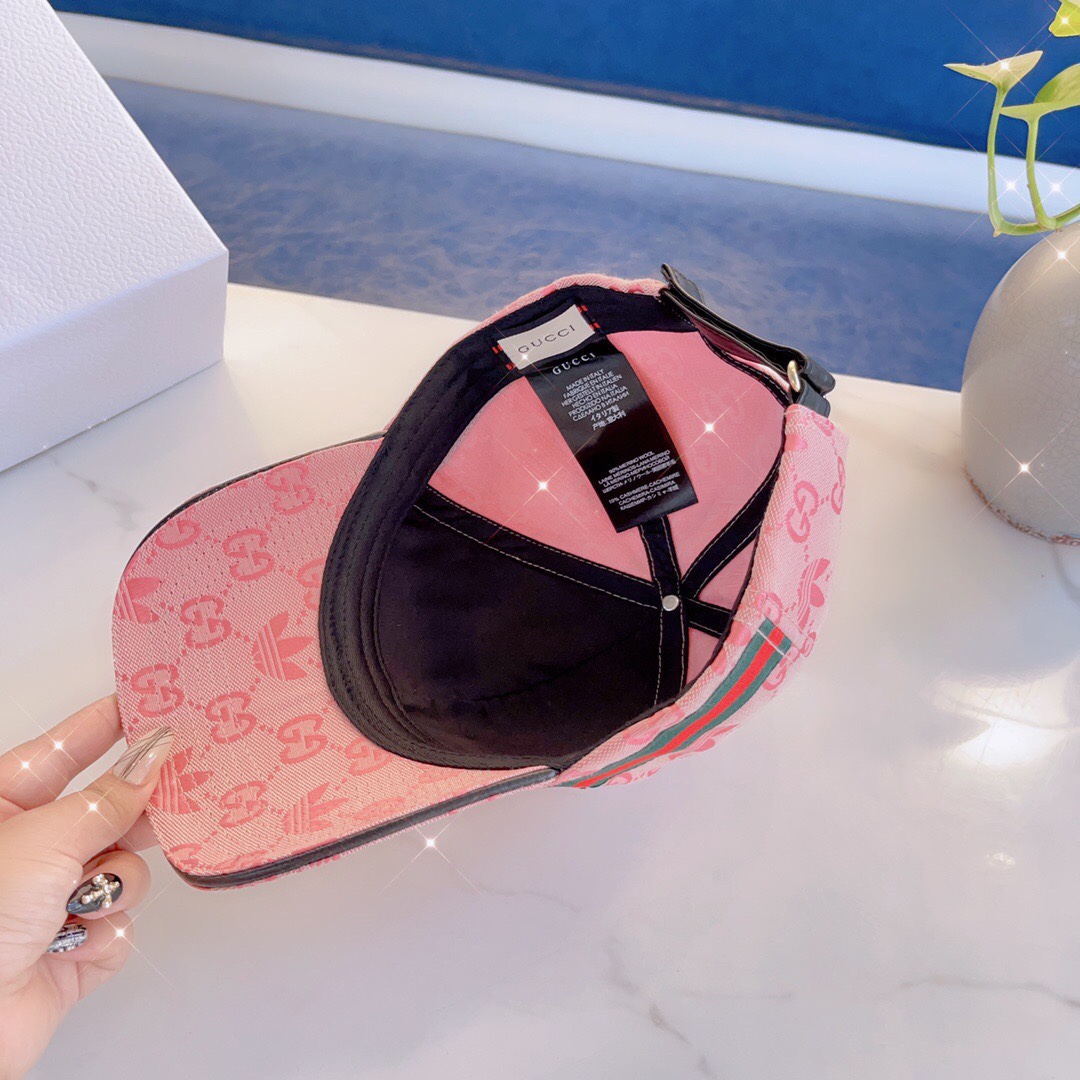 GG X ADIDAS BASEBALL CAP HAT PINK