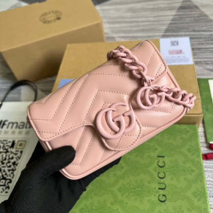 gg Marmont Super Mini Bag Pink For Women, Women&#8217;s Bags 6.2in/17cm gg