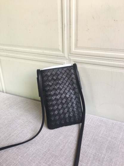BV Zipped Card Case Shoulder Black, For Women, Women’s Bags 7.4in/19cm