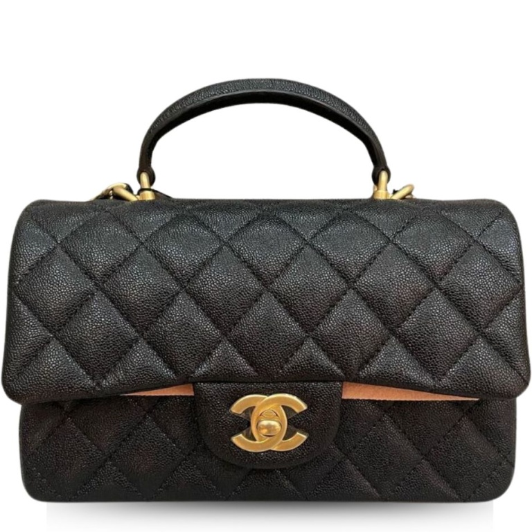 CHL MINI FLAP BAG WITH TOP HANDLE BLACK