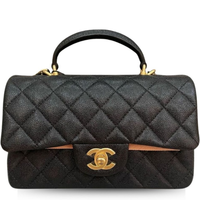 CHL MINI FLAP BAG WITH TOP HANDLE BLACK