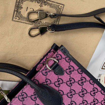 gg Small Tote Bag With Interlocking G In Pink And Blue gg Canvas For Women 12in/31cm gg