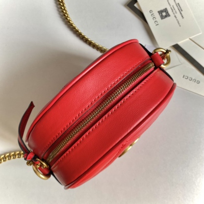 GG MARMONT MINI ROUND SHOULDER BAG RED 550154 0OLET 6438