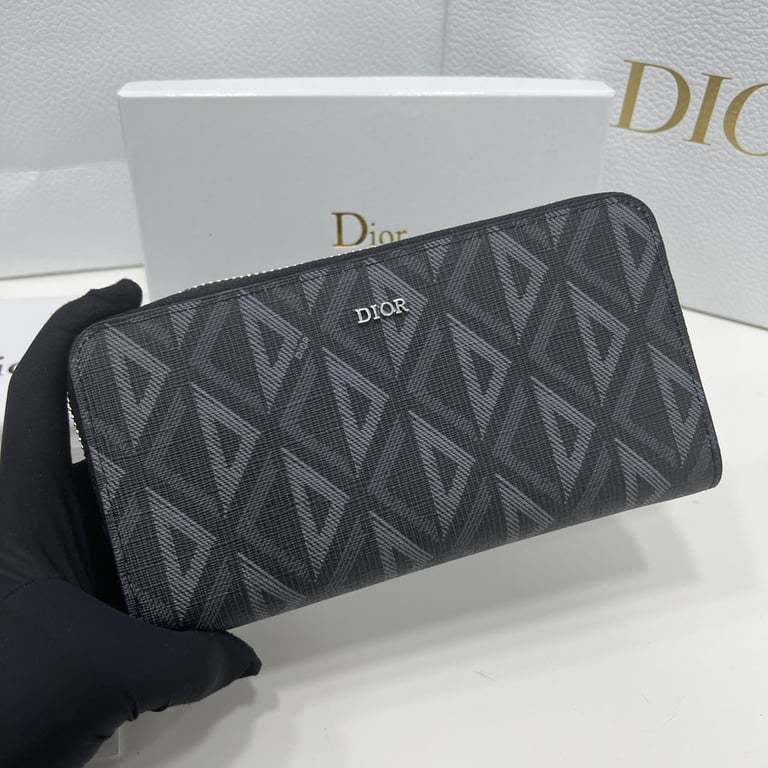 dir ZIPPED LONG WALLET BLACK CD DIAMOND CANVAS 19.5CM 2ESBC252DCO H43E