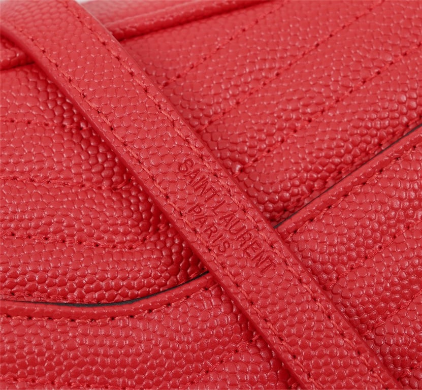 SAINT LAURENT LOU CAMERA BAG IN QUILTED LEATHER RED 18CM