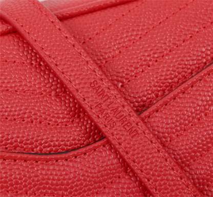 SAINT LAURENT LOU CAMERA BAG IN QUILTED LEATHER RED 18CM
