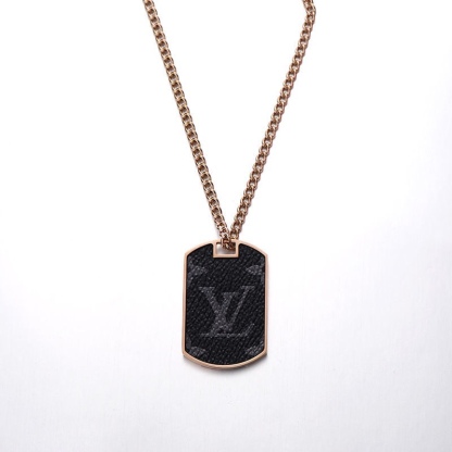 LV MONOGRAM ECLIPSE PLATE NECKLACE