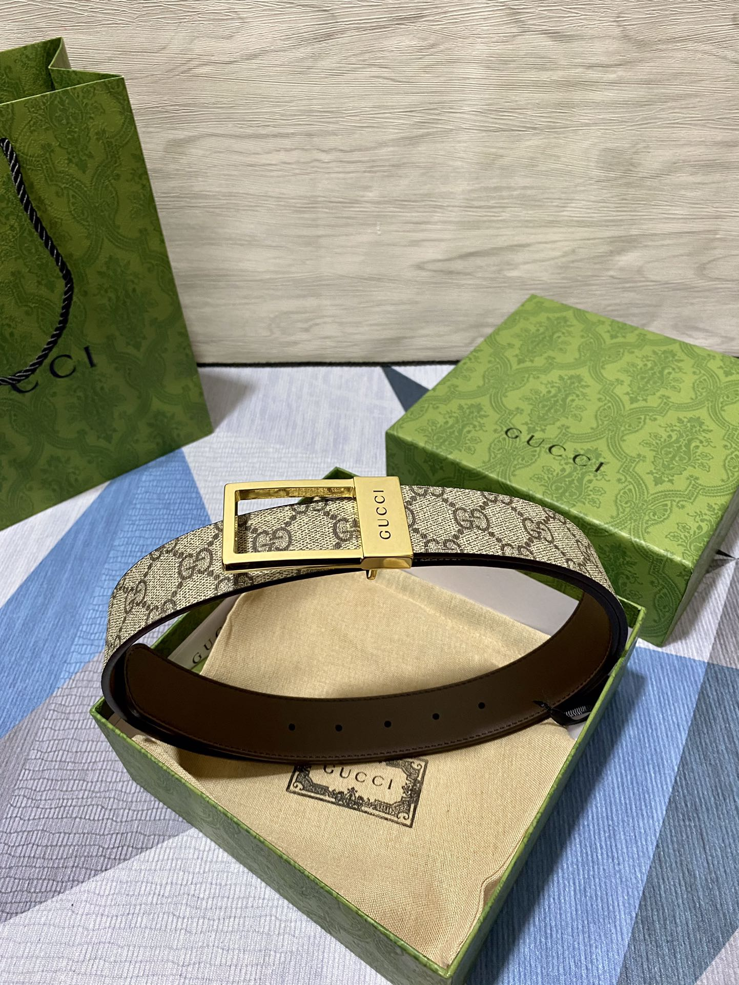 GG BELT WITH RECTANGULAR BUCKLE