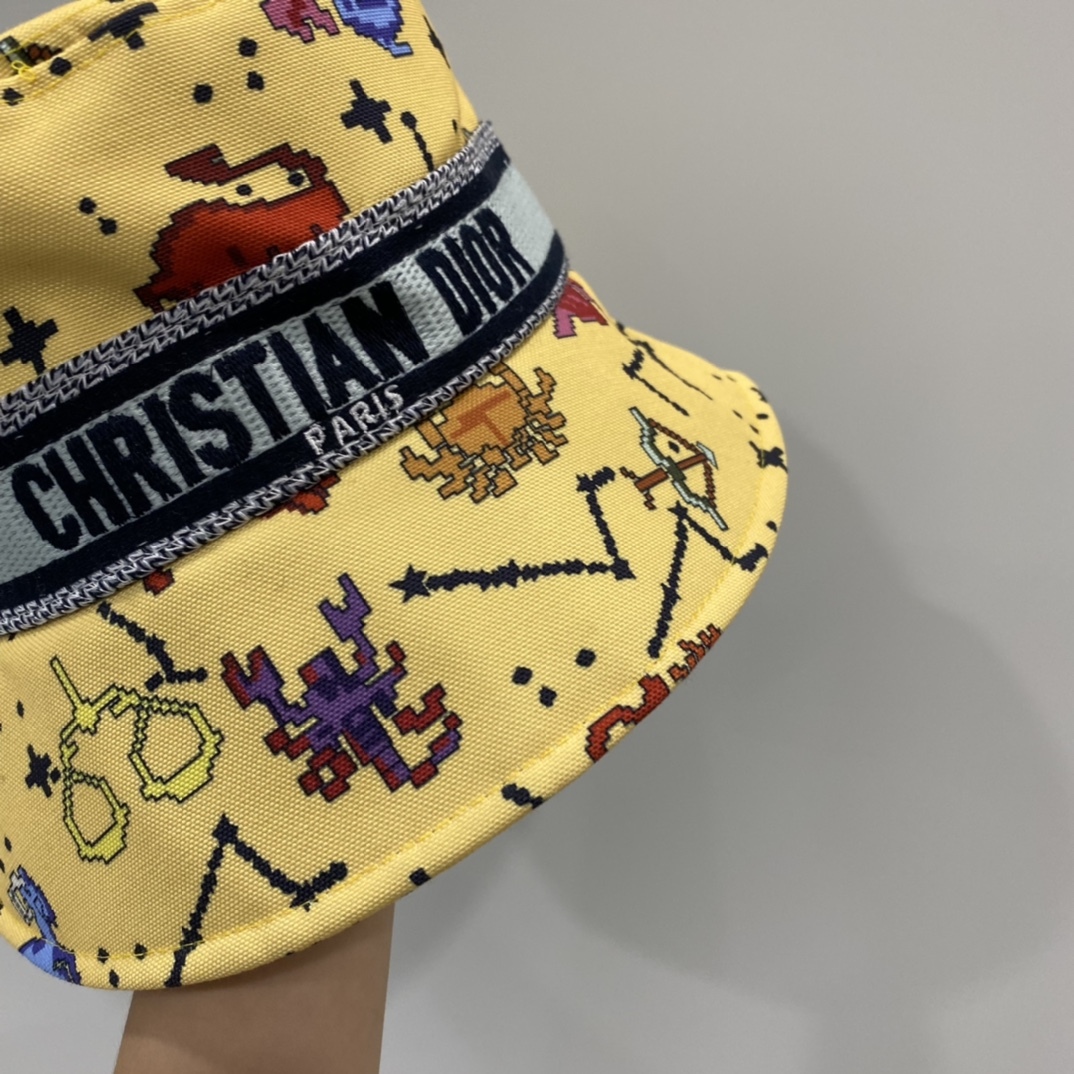 DOR MULTICOLOR IMAGE BUCKET HAT YELLOW