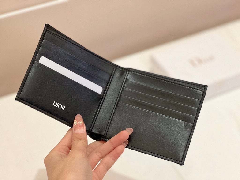 dir WALLET BLACK OBLIQUE JACQUARD 11CM 2ESBH072YSEH03E