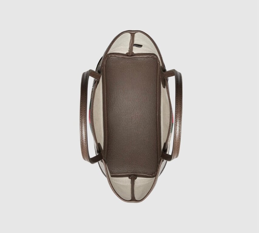 GG 25CM OPHIDIA SMALL TOTE BAG BEIGE AND EBONY GG