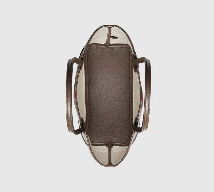 GG 25CM OPHIDIA SMALL TOTE BAG BEIGE AND EBONY GG