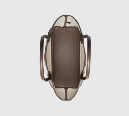 GG 25CM OPHIDIA SMALL TOTE BAG BEIGE AND EBONY GG