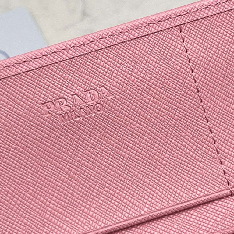 PR SAFFIANO LUX LEATHER FLAP CONTINENTAL LIGHT PINK WALLET 19CM