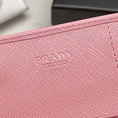 PR SAFFIANO MONOCHROME FLAP LONG WALLET FULL LIGHT PINK 19CM 1MH132 ZLP F061H