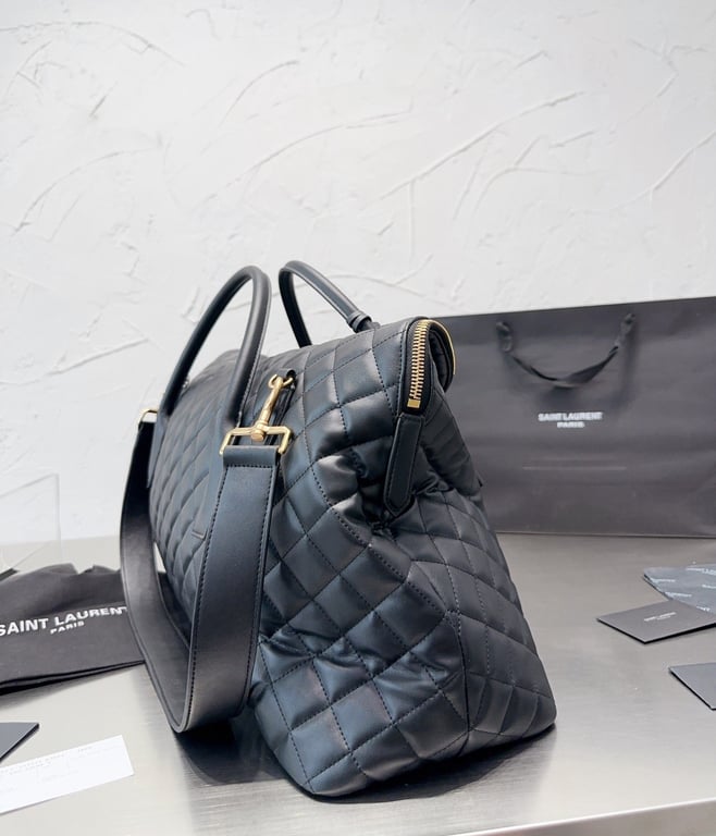 SAINT LAURENT GIANT TRAVEL BAG IN QUILTED LEATHER BLACK 55CM