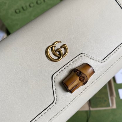 gg Diana Chain Wallet With Bamboo White For Women, Women’s Bags 7.4in/19cm gg 658243 17Q0T 9022