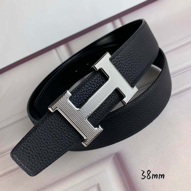 HM BELT TOGO SWIFT SILUVER BUCKLE BLACK 38MM