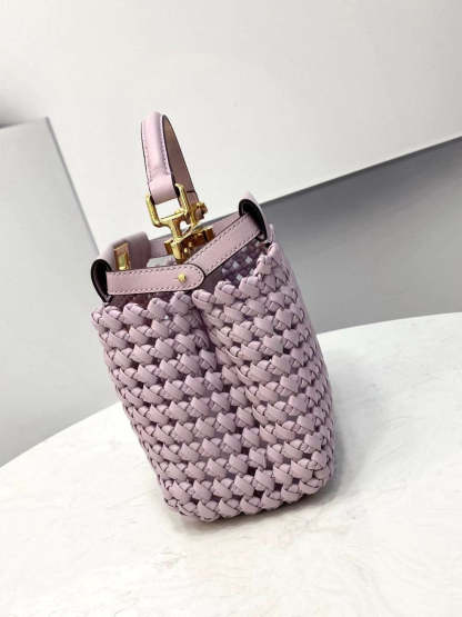FI Peekaboo Mini Purple Braided Bag For Woman 18cm/7in