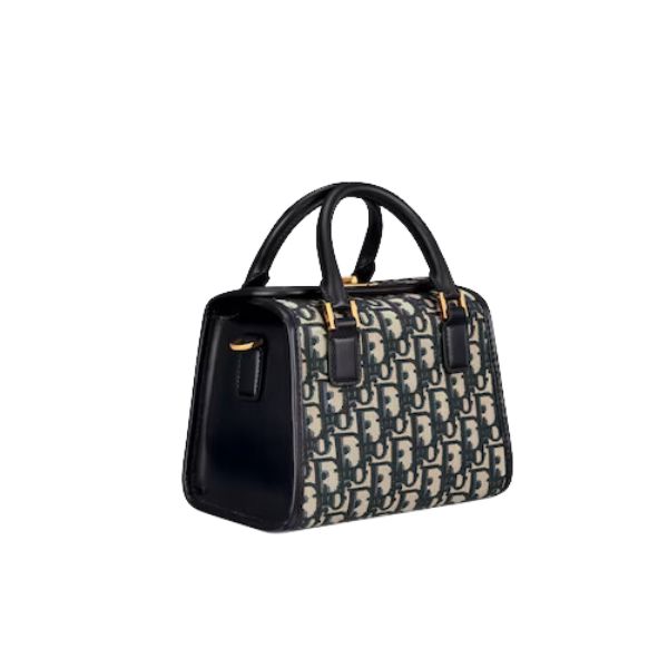 DOR SMALL BOSTON BAG BLUE OBLIQUE EMBROIDERY 20CM M8671UZAXM928