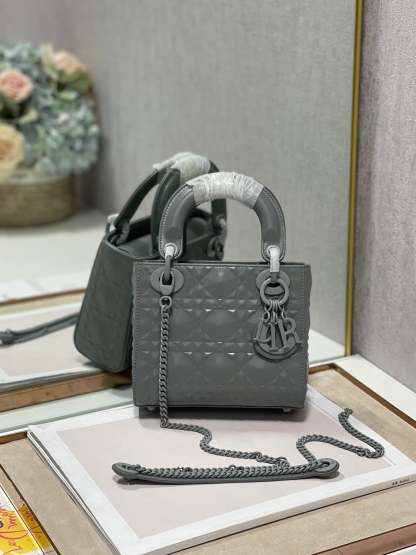 DI Mini Lady Bag, Dark Grey, For Women Women’s Handbags, Crossbody Bags, 17cm CD
