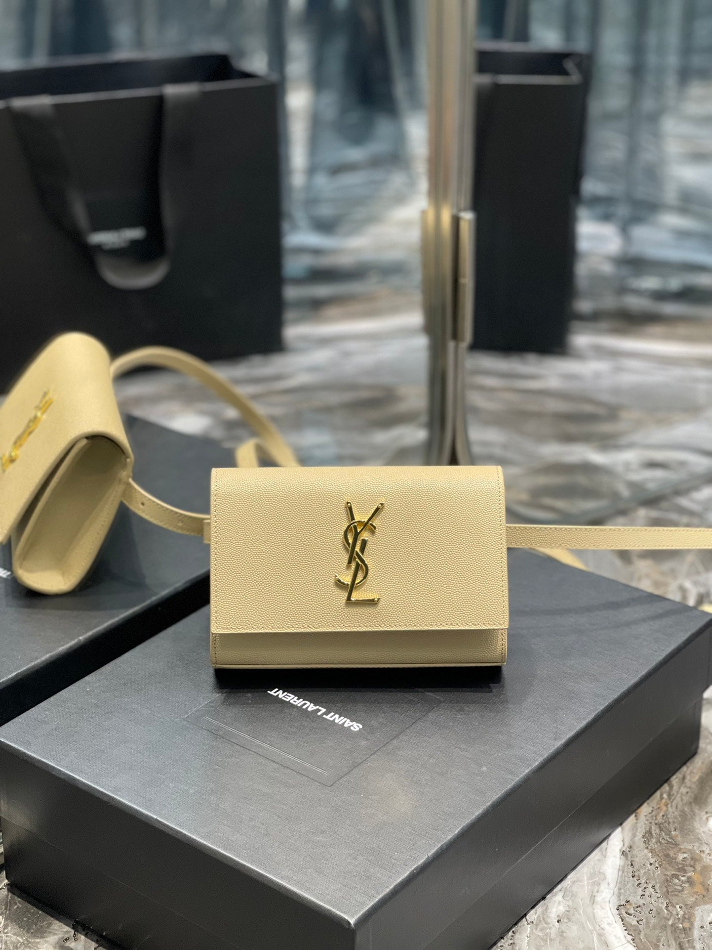 YSSL Kate Belt Bag Beige For Women, Women’s Bags 7in/18cm YSL