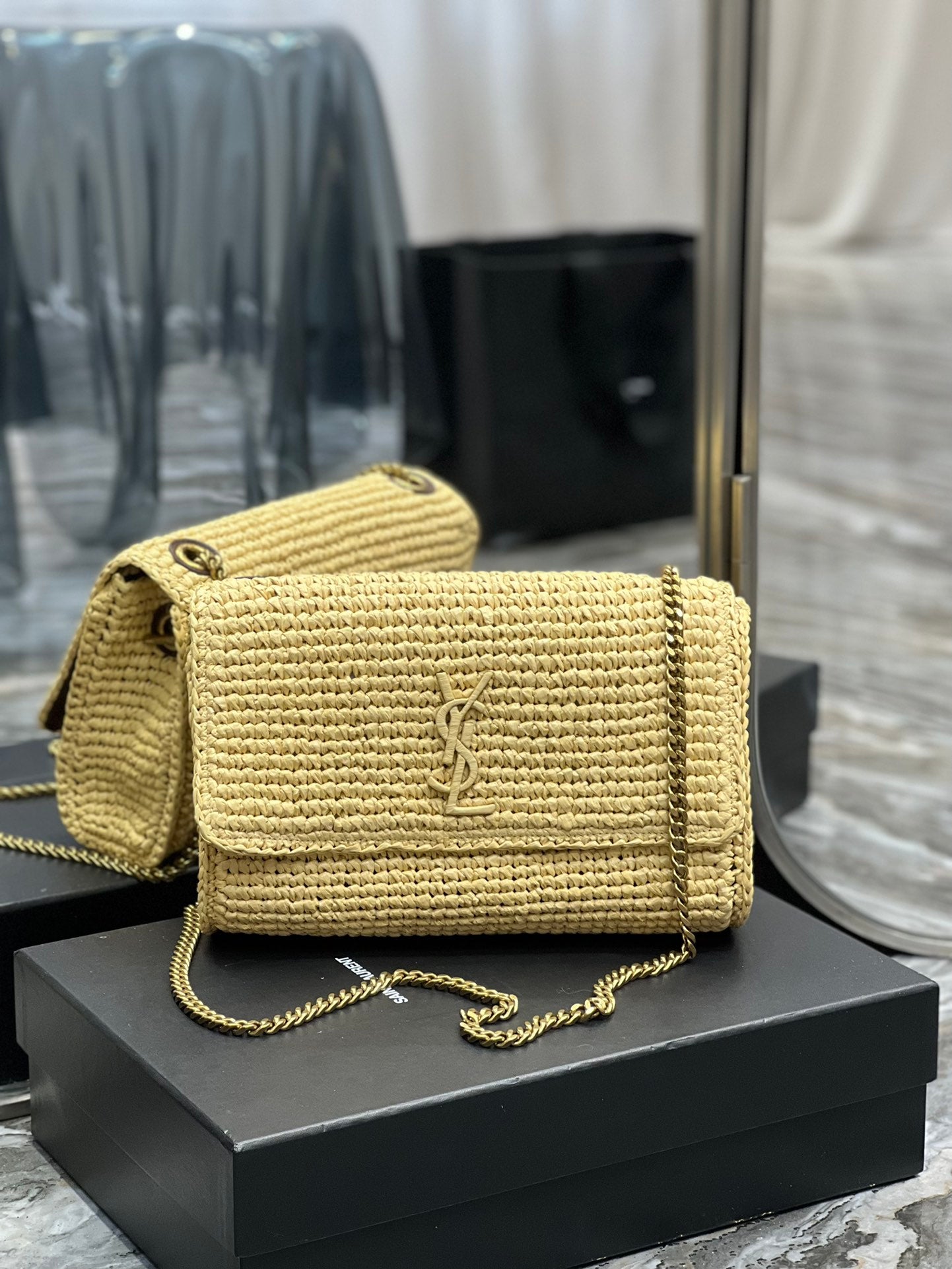 YSSL Niki Medium Chain Bag Yellow For Women, Women’s Bags 11in/28cm YSL‎