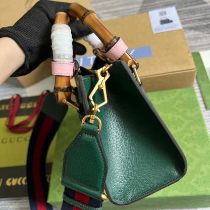 gg Diana Mini Tote Bag Green For Women, Women&#8217;s Bags 7.9in/20cm gg ‎702732 U3ZDT 3670