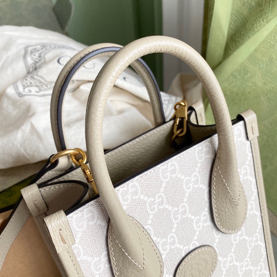 GG MINI TOTE BAG WITH INTERLOCKING G SUPREME CANVAS 671623 UULBT 9683