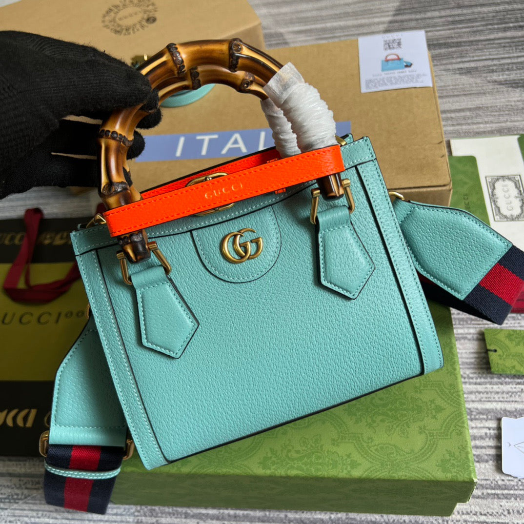 gg Diana Mini Tote Bag Light Blue For Women, Women’s Bags 7.9in/20cm gg ‎702732 U3ZDT 4377