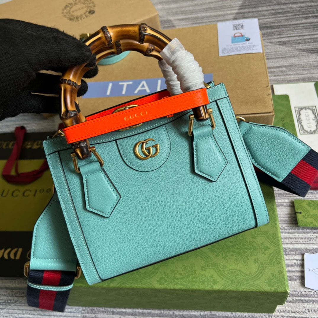 gg Diana Mini Tote Bag Light Blue For Women, Women’s Bags 7.9in/20cm gg ‎702732 U3ZDT 4377