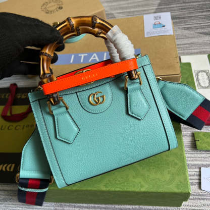 gg Diana Mini Tote Bag Light Blue For Women, Women’s Bags 7.9in/20cm gg ‎702732 U3ZDT 4377