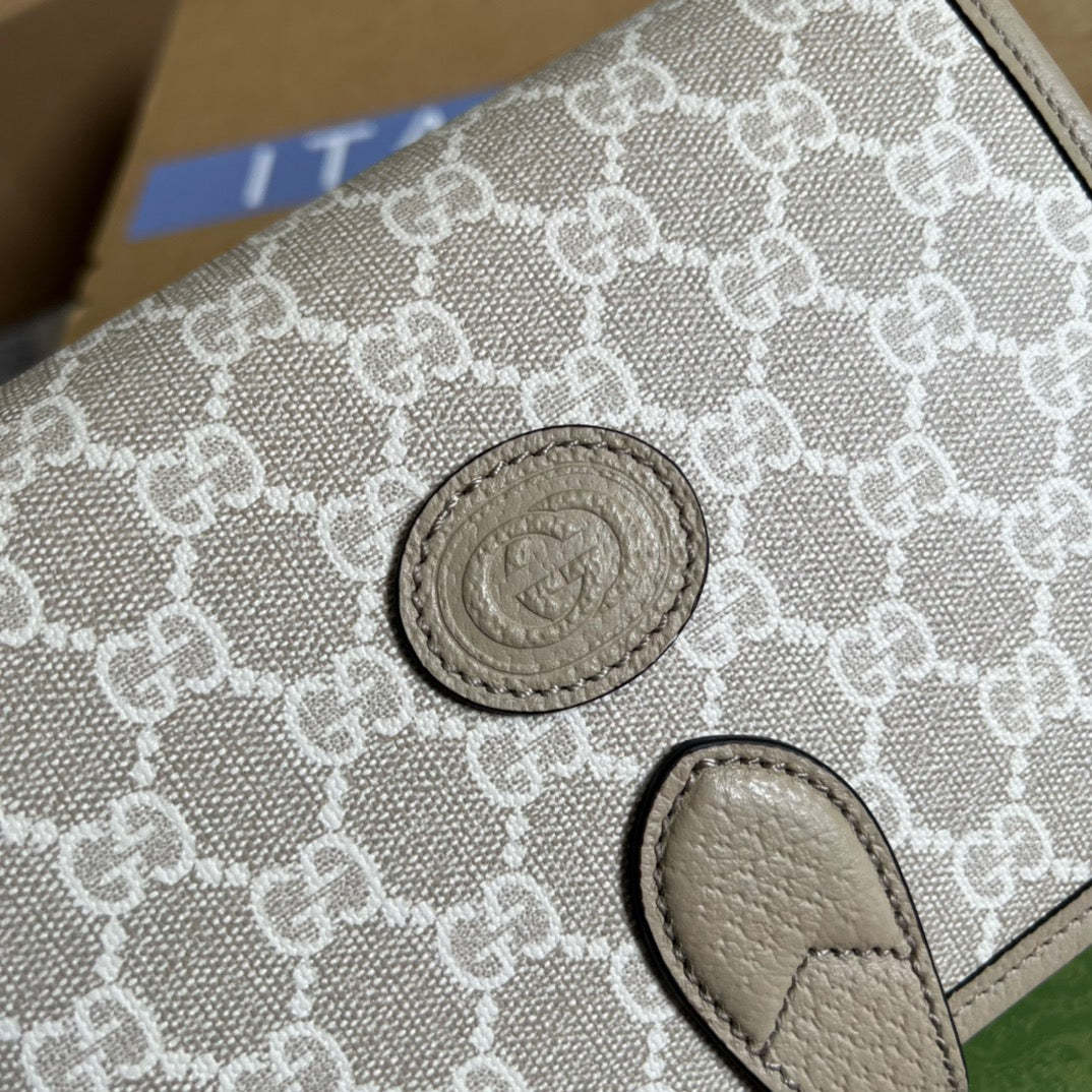 gg Mini Shoulder Bag With Interlocking G Beige For Women, Women’s Bags 7.9in/20cm gg ‎671620 UULBT 9683