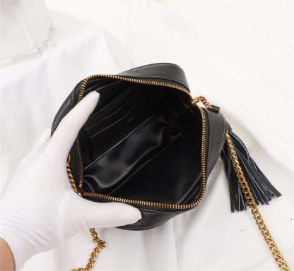 SAINT LAURENT LOU CAMERA BAG IN QUILTED LEATHER GOLD HARDWARE BLACK 18CM