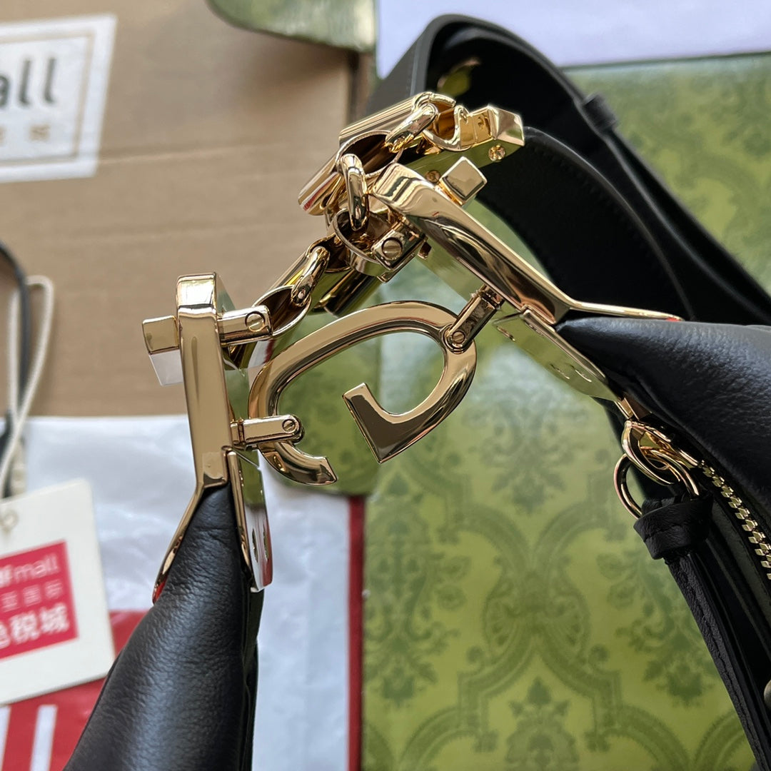 gg Atache Large Shoulder Bag Black For Women, Women&#8217;s Bags 13.8in/35cm gg‎ ‎702823 UXWBG 1037